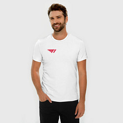 Футболка slim-fit T1 red, цвет: белый — фото 2