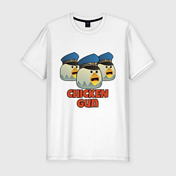 Футболка slim-fit Chicken Gun команда синие, цвет: белый