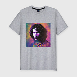 Мужская slim-футболка Jim Morrison few color digital Art