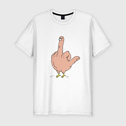Мужская slim-футболка Пошлая птичка - смешной фак