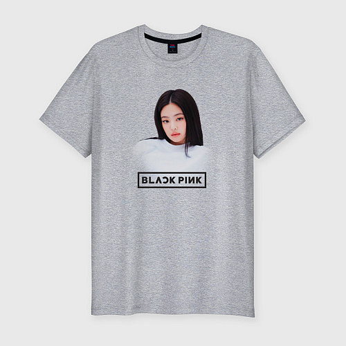 Мужская slim-футболка Jennie Kim Blackpink / Меланж – фото 1