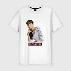 Футболка slim-fit Lisa Blackpink kpop music, цвет: белый