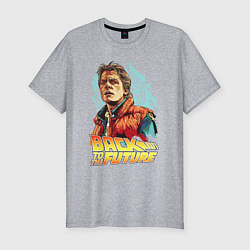 Футболка slim-fit Michael J Fox, цвет: меланж