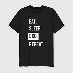 Мужская slim-футболка Eat Sleep EXO Repeat