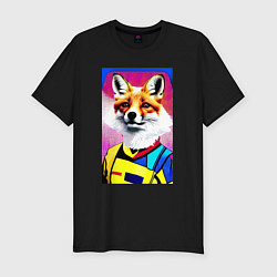 Мужская slim-футболка Fox - pop art - fashionista