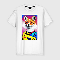 Футболка slim-fit Fox - pop art - fashionista, цвет: белый