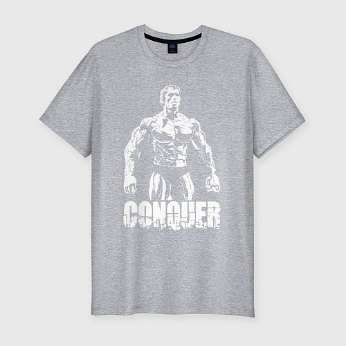 Мужская slim-футболка Arnold conquer / Меланж – фото 1