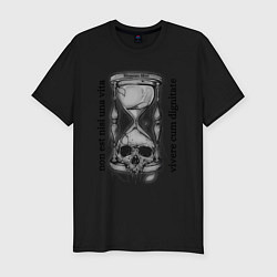 Футболка slim-fit Песочные часы с черепом, цвет: черный