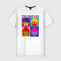 Мужская slim-футболка The Beatles color