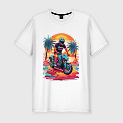Мужская slim-футболка Байкер в Майями