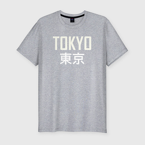 Мужская slim-футболка Japan - Tokyo / Меланж – фото 1