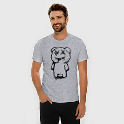 Футболка slim-fit Smile bear - minimalism, цвет: меланж — фото 2
