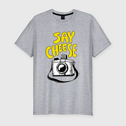 Футболка slim-fit Cheese photo camera, цвет: меланж