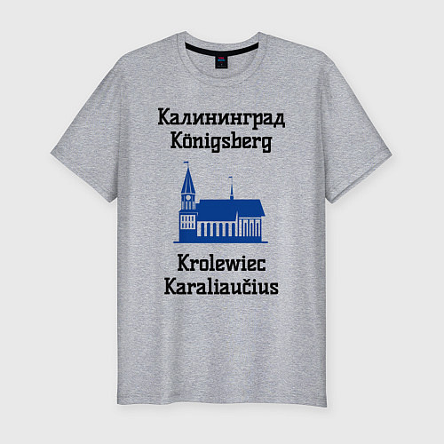 Мужская slim-футболка Калининград / Меланж – фото 1
