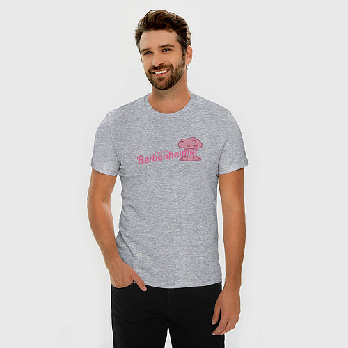 Мужская slim-футболка Barbenheimer / Меланж – фото 3