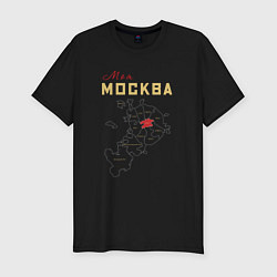 Футболка slim-fit Моя Москва ЦАО, цвет: черный