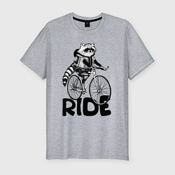 Футболка slim-fit Raccoon ride, цвет: меланж