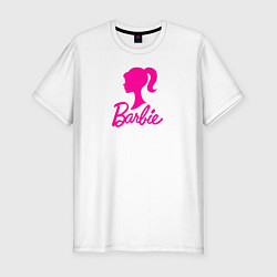 Футболка slim-fit Розовый логотип Барби, цвет: белый