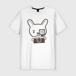 Мужская slim-футболка Фото кролик