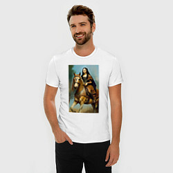 Футболка slim-fit Мона Лиза верхом на коне, цвет: белый — фото 2