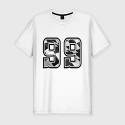 Мужская slim-футболка Год рождения номер регион 99