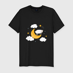Мужская slim-футболка Спящая Овечка
