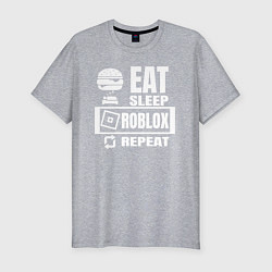 Мужская slim-футболка Роблокс на повторе
