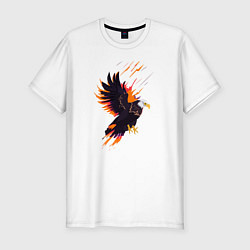 Мужская slim-футболка Орел парящая птица абстракция