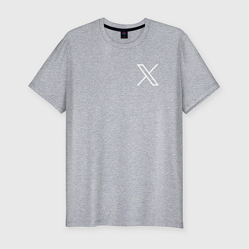 Мужская slim-футболка Лого X / Меланж – фото 1