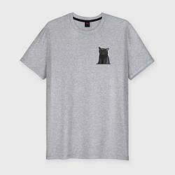 Мужская slim-футболка Кот с пустым взглядом
