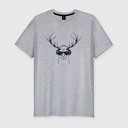 Мужская slim-футболка Music deer