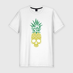 Мужская slim-футболка Череп ананас