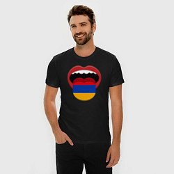 Футболка slim-fit Armenian lips, цвет: черный — фото 2