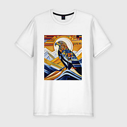 Мужская slim-футболка Орел в горах