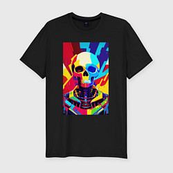 Мужская slim-футболка Pop art skull