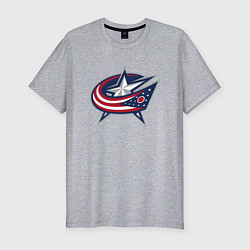 Футболка slim-fit Columbus blue jackets - hockey team - emblem, цвет: меланж