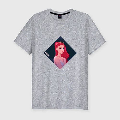 Мужская slim-футболка Арт Розе из BlackPink / Меланж – фото 1