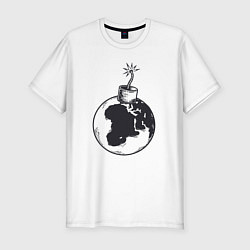 Футболка slim-fit Bomb planet, цвет: белый