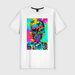 Мужская slim-футболка Cool skull - pop art - vogue