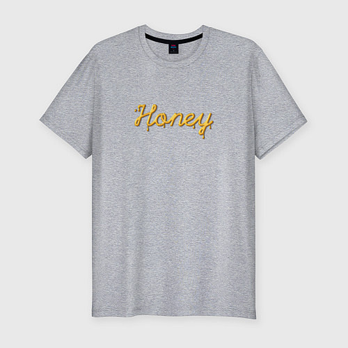 Мужская slim-футболка Медовый шрифт Honey / Меланж – фото 1