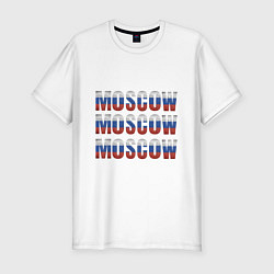 Футболка slim-fit Moscow триколор, цвет: белый