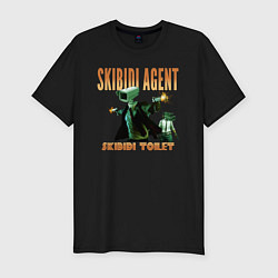 Футболка slim-fit Skibidi toilet agent, цвет: черный