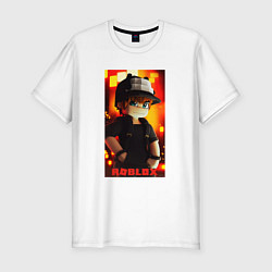 Футболка slim-fit Roblox fire, цвет: белый