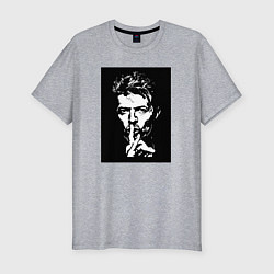 Мужская slim-футболка David Bowie - Silence