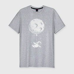 Футболка slim-fit Moon balloon, цвет: меланж