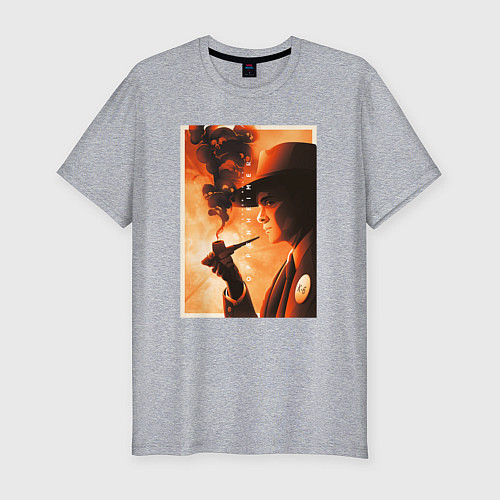 Мужская slim-футболка Оппенгеймер К-6 / Меланж – фото 1