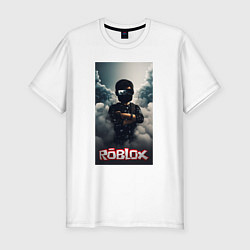 Футболка slim-fit Roblox dark man, цвет: белый