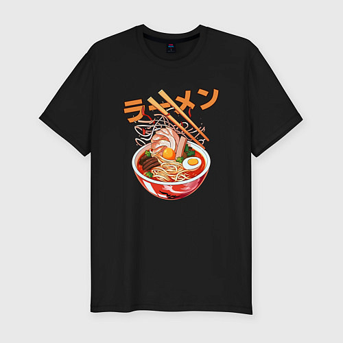 Мужская slim-футболка Ramen Рамен / Черный – фото 1