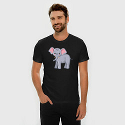 Футболка slim-fit Сute elephant, цвет: черный — фото 2