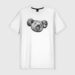 Мужская slim-футболка Коала морда